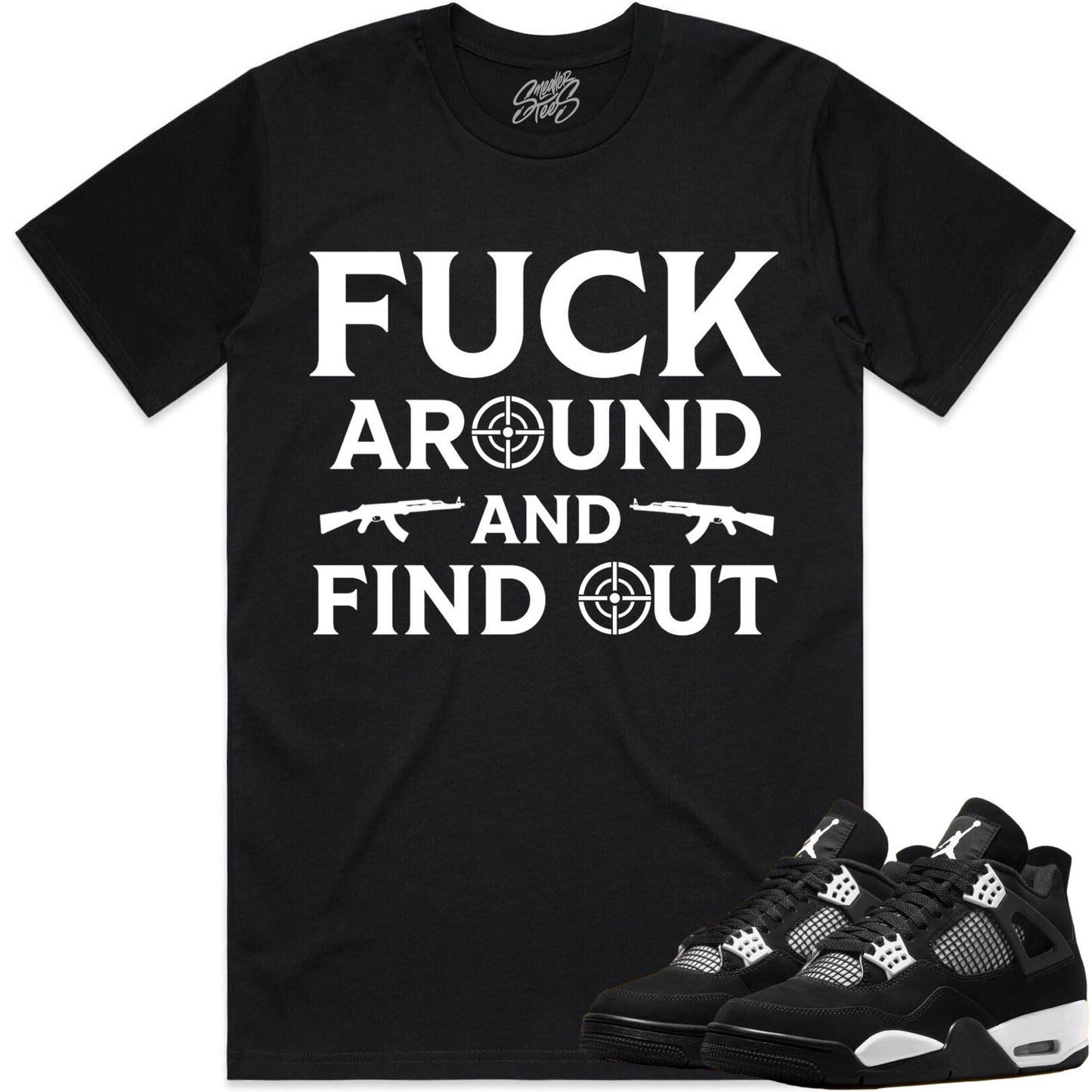 White Thunder 4s Shirt to Match - Jordan 4 Sneaker Tees - FAK47