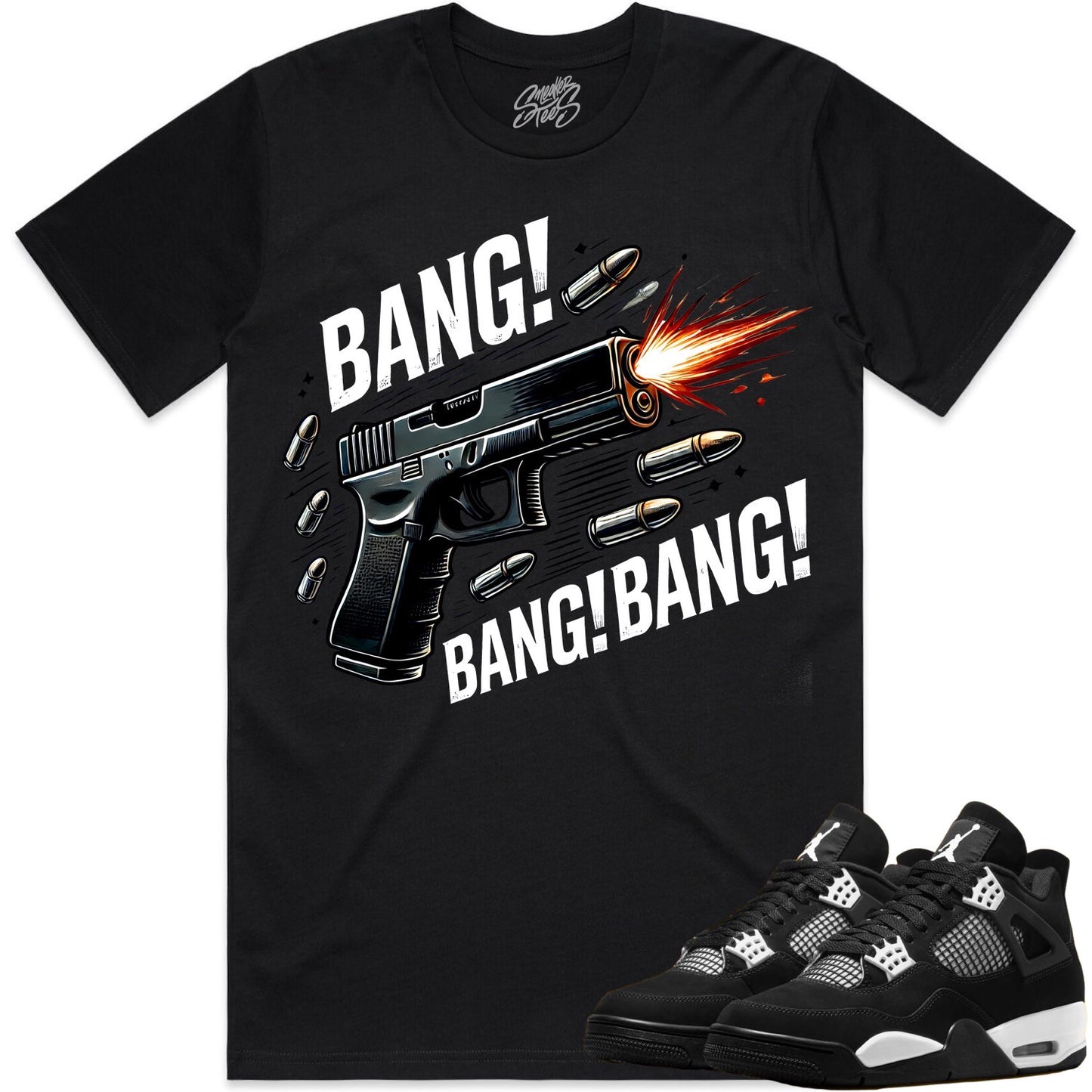 White Thunder 4s Shirt to Match - Jordan 4 Sneaker Tees - Bang!