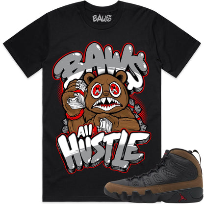 Olive 9s Shirt to Match - Jordan 9 Sneaker Tees - Hustle Baws