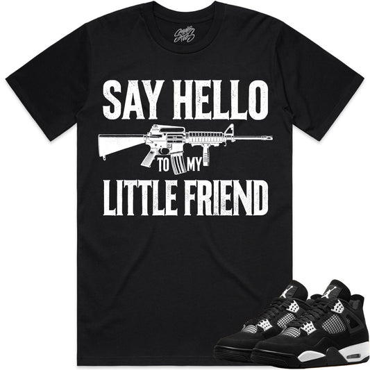 White Thunder 4s Shirt to Match - Jordan 4 Sneaker Tees - Little Friend