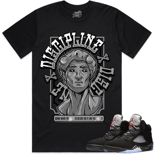 Black Metallic 5s Shirt to Match - Jordan 5 Sneaker Tees - Discipline