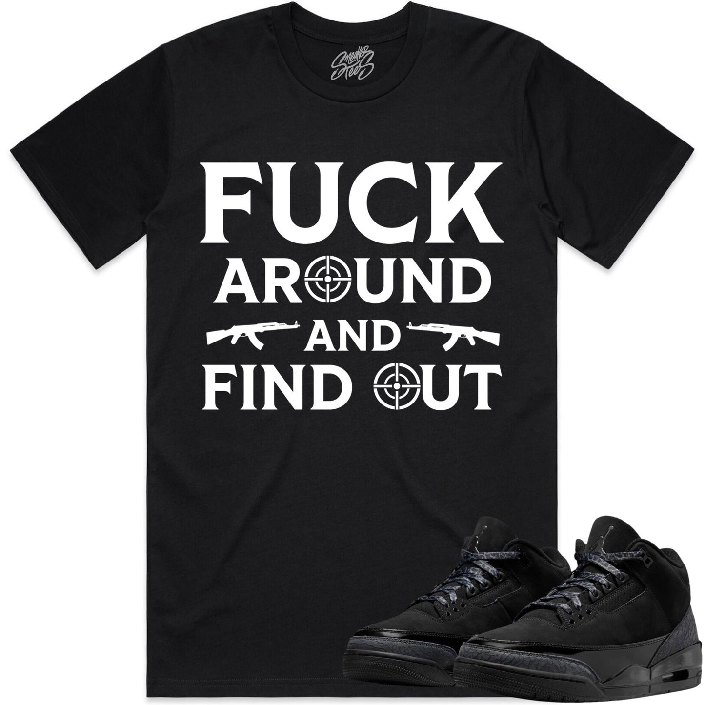 Black Cat 3s Shirt to Match - Jordan 3 Sneaker Tees - FAK47