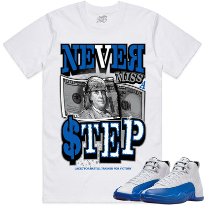 Blueberry 12s Shirt to Match - Jordan 12 Sneaker Tees - Never Miss