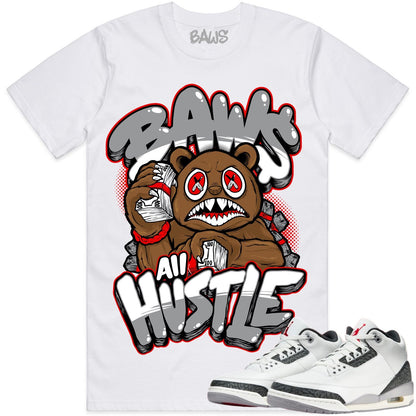 Cement Grey 3s Shirt to Match - Jordan 3 Sneaker Tees - Hustle Baws