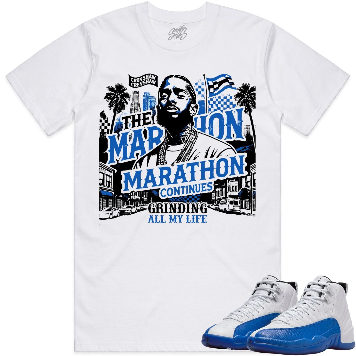 Blueberry 12s Shirt to Match - Jordan 12 Sneaker Tees - Grinding