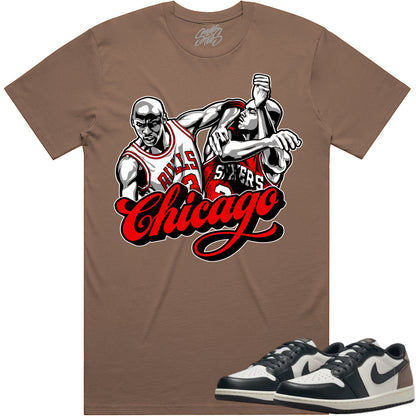 Mocha Low 1s Shirt to Match - Jordan 1 Low Sneaker Tees - Chicago