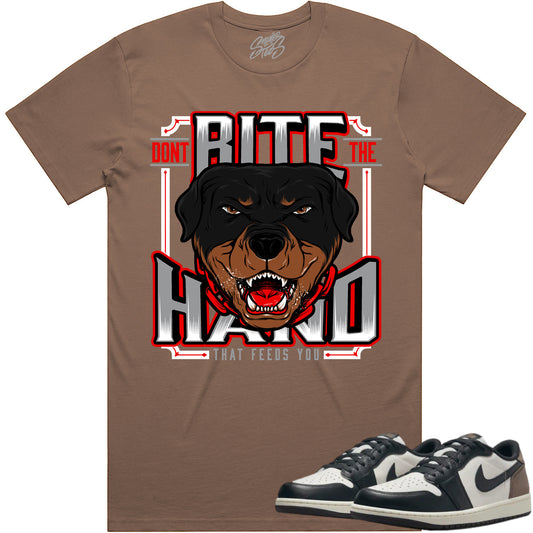 Mocha Low 1s Shirt to Match - Jordan 1 Low Sneaker Tees - Dont Bite