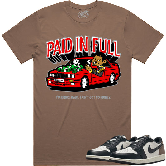 Mocha Low 1s Shirt to Match - Jordan 1 Low Sneaker Tees - Paid