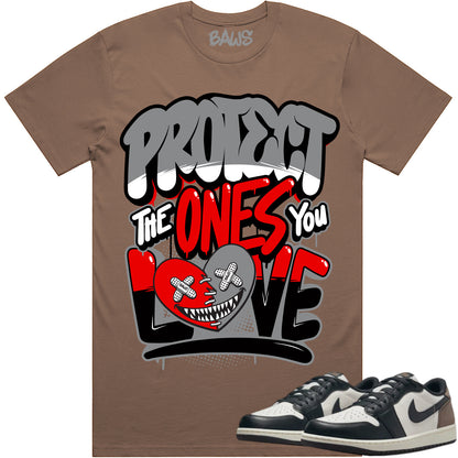 Mocha Low 1s Shirt to Match - Jordan 1 Low Sneaker Tees - PTOYL Baws