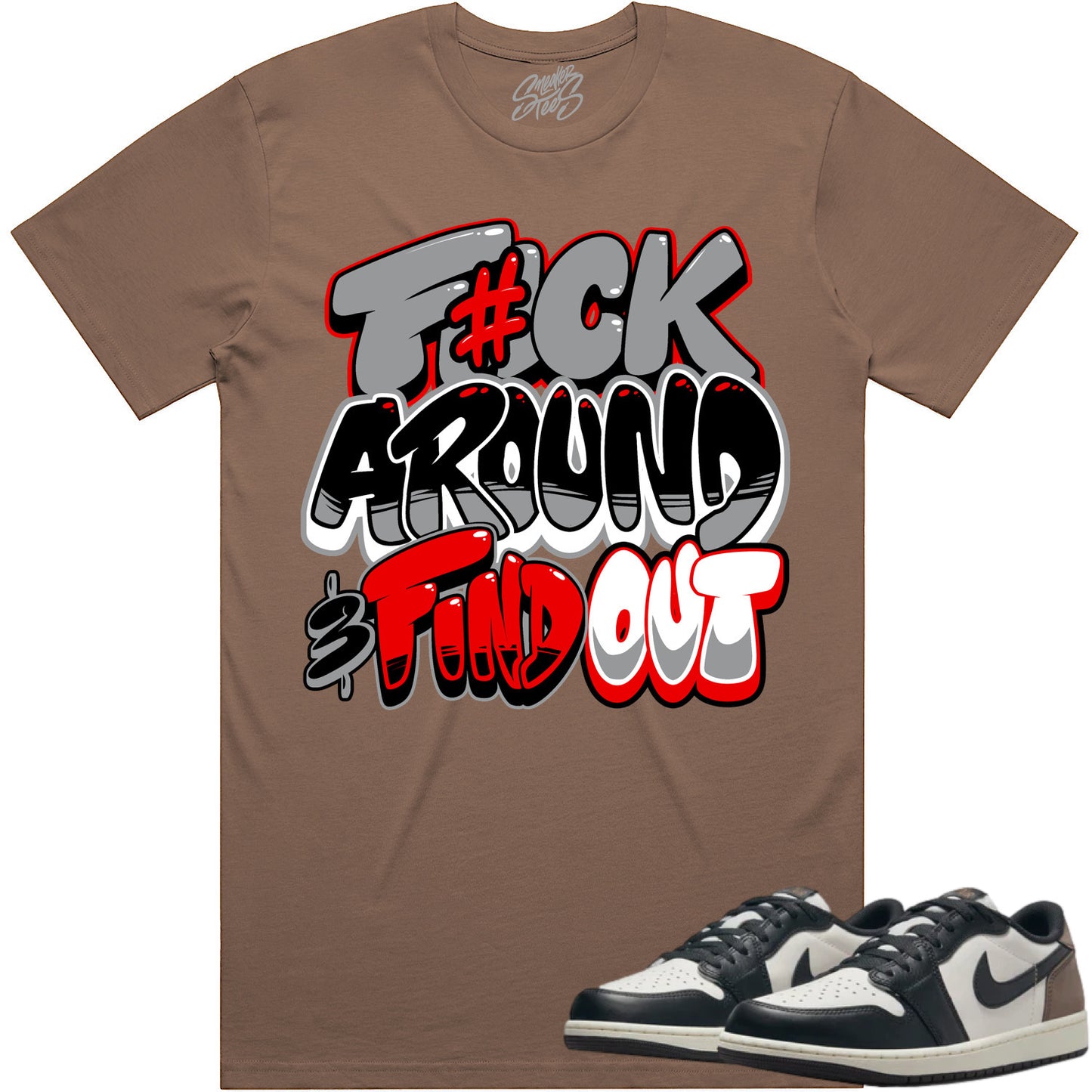 Mocha Low 1s Shirt to Match - Jordan 1 Low Sneaker Tees - F#ck