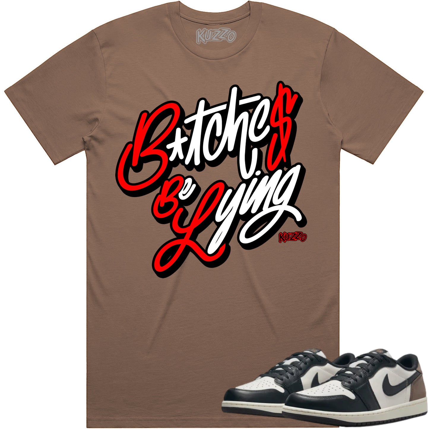 Mocha Low 1s Shirt to Match - Jordan 1 Low Sneaker Tees - BBL