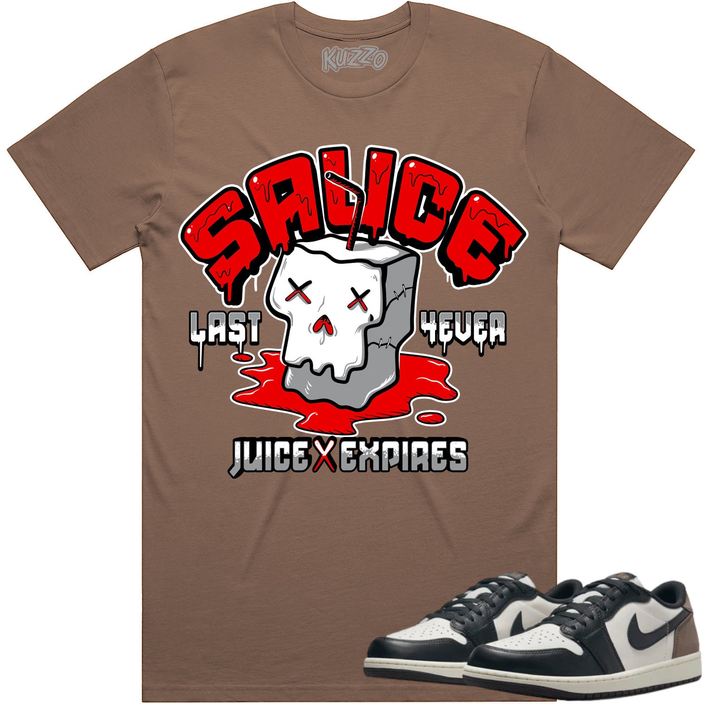 Mocha Low 1s Shirt to Match - Jordan 1 Low Sneaker Tees - Sauce