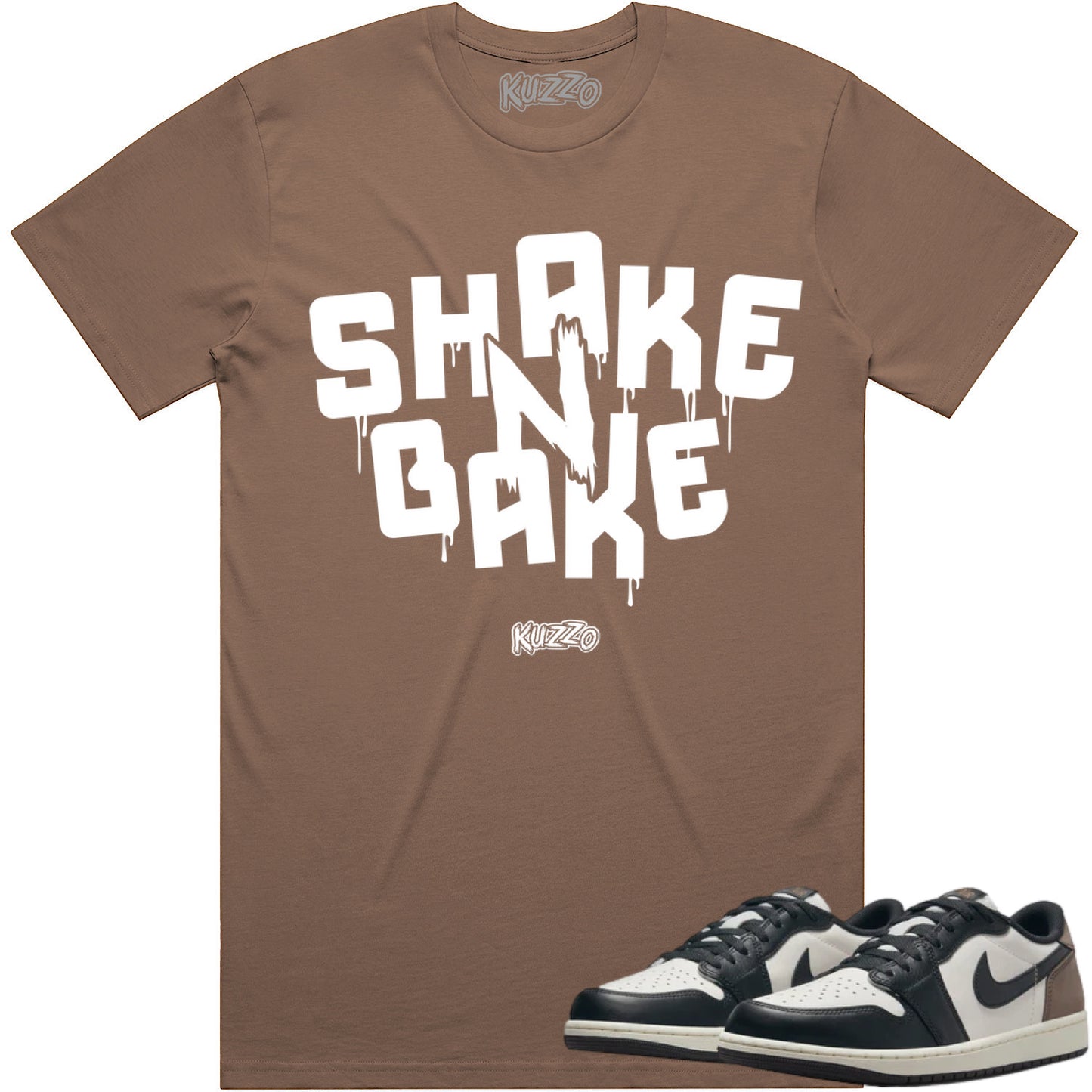 Mocha Low 1s Shirt to Match - Jordan 1 Low Sneaker Tees - Shake Bake