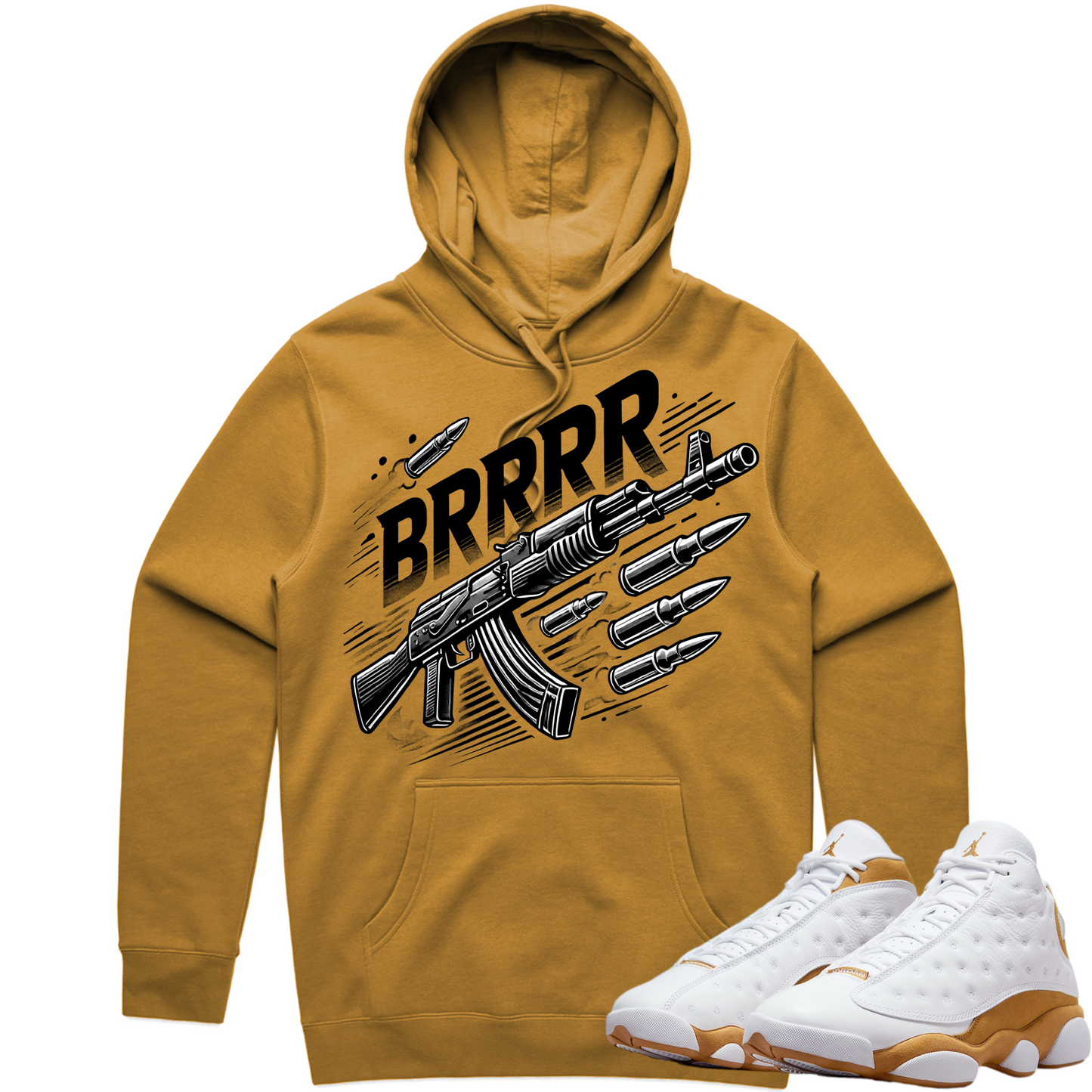 Jordan 13 Wheat 13s Hoodie to Match - Jordan 13 Sneaker Tees - Brrr