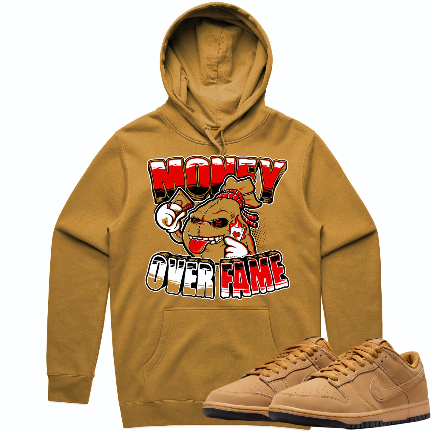 Wheat Dunks Hoodie to Match - Dunks Sneaker Tees - Money Over Fame