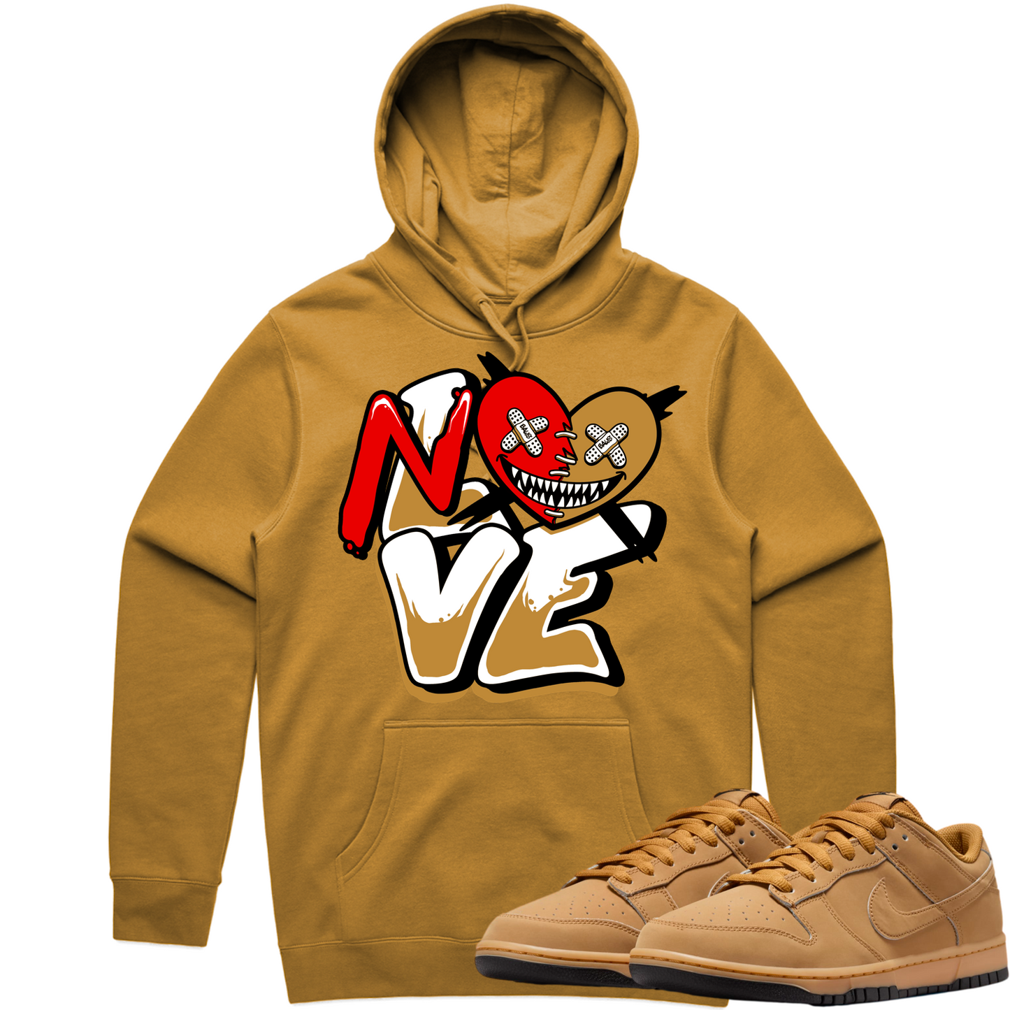 Wheat Dunks Hoodie to Match - Dunks Sneaker Tees - No Love Baws