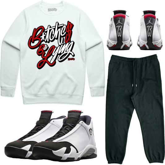 Black Toe 14s Sneaker Outfit - Sweater & Jogger Sweat Suit - BBL