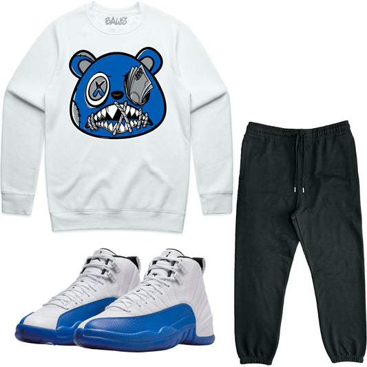 Blueberry 12s Sneaker Outfit - Sweater & Jogger Sweat Suit - Money Talks Baws