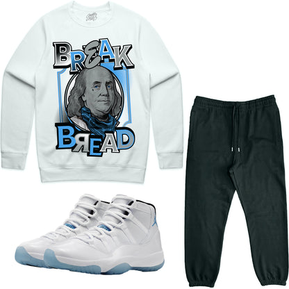 Jordan Legend Blue 11s Sneaker Outfit - Sweater & Jogger Sweat Suit - Break Bread