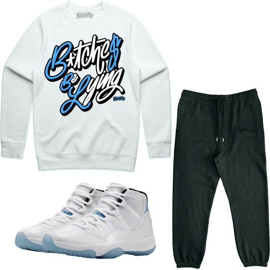 Jordan Legend Blue 11s Sneaker Outfit - Sweater & Jogger Sweat Suit - BBL