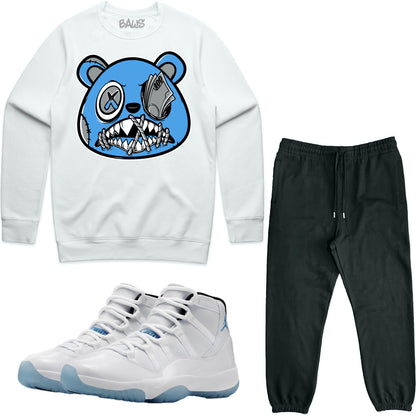 Jordan Legend Blue 11s Sneaker Outfit - Sweater & Jogger Sweat Suit - Money Talks Baws