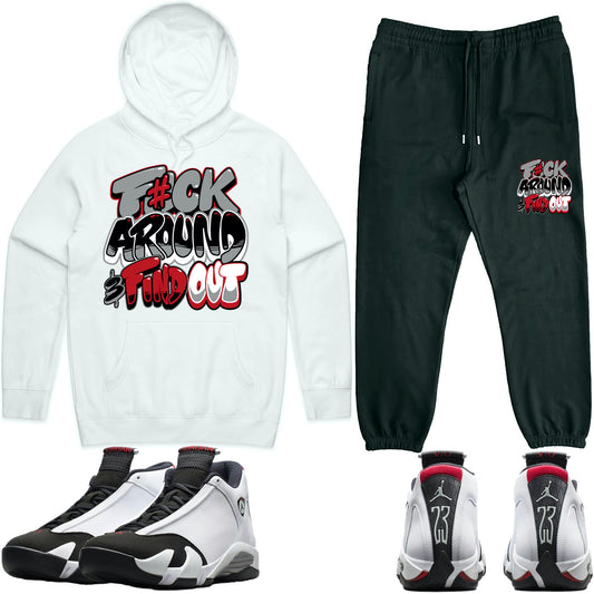 Black Toe 14s Sneaker Outfit - Hoodie & Jogger Sweat Suit - F#ck