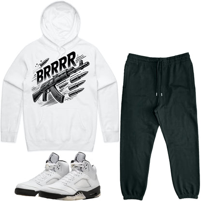 Jordan 5 Reverse Metallic 5s Sneaker Outfit - Hoodie & Jogger Sweat Suit - Brrr