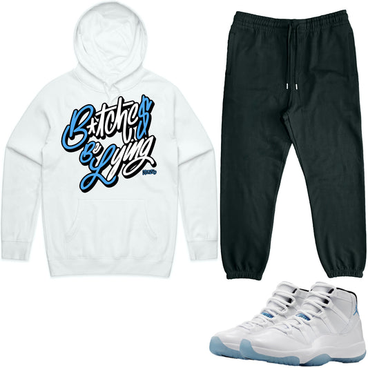 Jordan Legend Blue 11s Sneaker Outfit - Hoodie & Jogger Sweat Suit - BBL