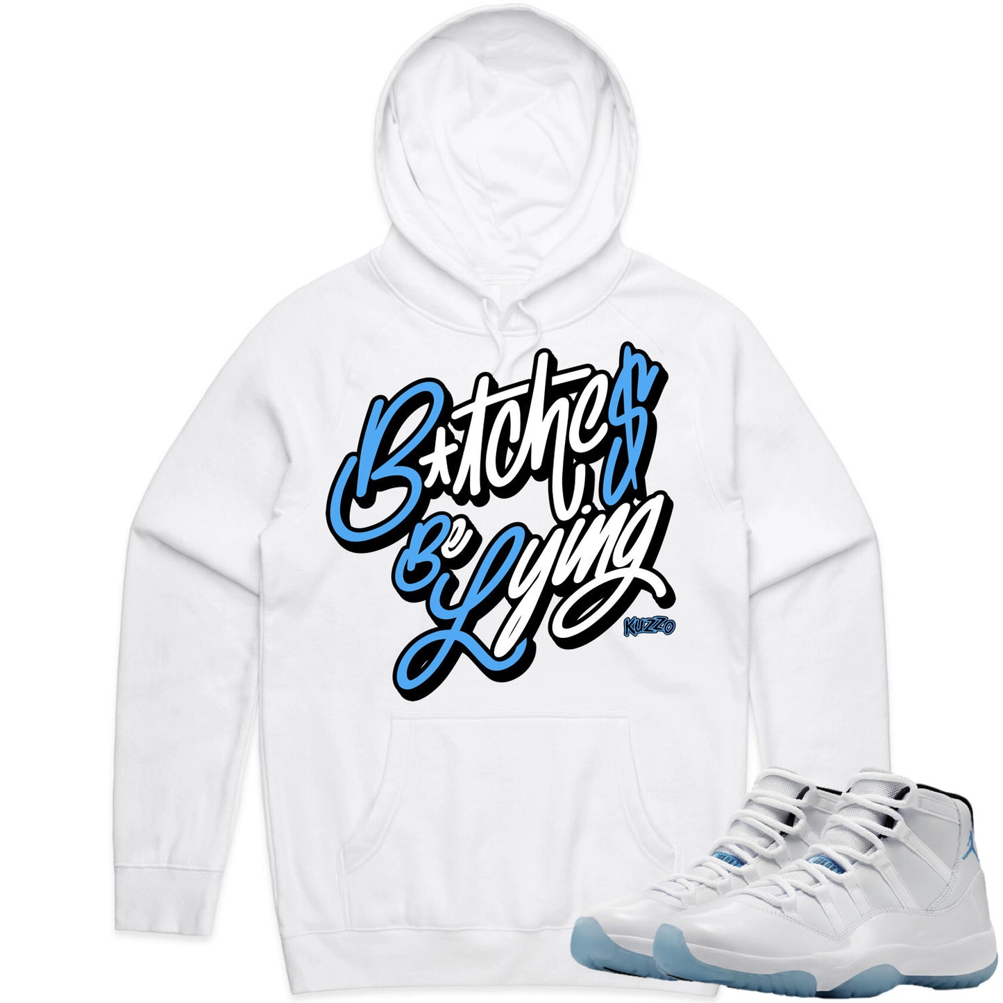 Jordan Legend Blue 11s Hoodie to Match - Jordan 11 Sneaker Tees - BBL