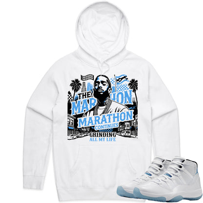 Jordan Legend Blue 11s Hoodie to Match - Jordan 11 Sneaker Tees - Grinding