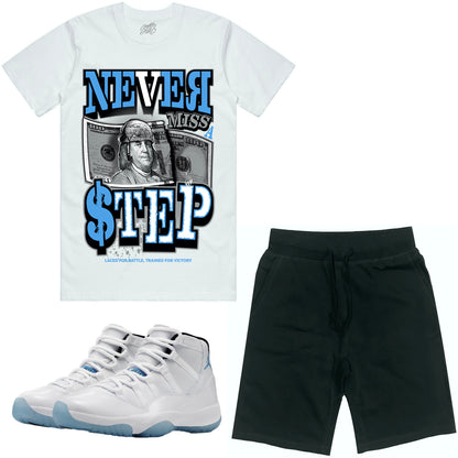 Jordan Legend Blue 11s Sneaker Outfit - Shirt and Shorts - Never Miss