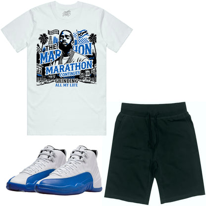 Blueberry 12s Sneaker Outfit - Shirt and Shorts - Grinding