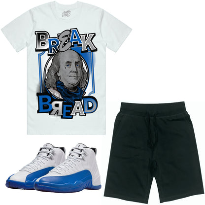 Blueberry 12s Sneaker Outfit - Jordan Match Shirt and Shorts - Break Bread