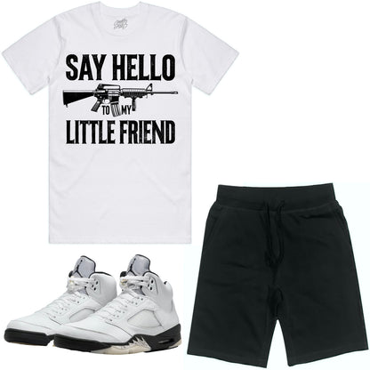 Reverse Metallic 5s Sneaker Outfit - Shirt and Shorts - Little Friend