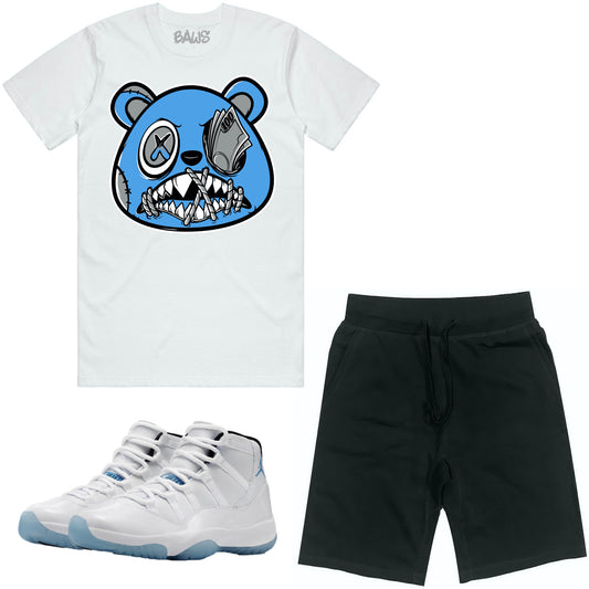 Jordan Legend Blue 11s Sneaker Outfit - Shirt and Shorts - Money Talks Baws