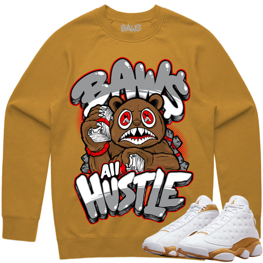 Wheat 13s Sweater - Jordan 13 Sweatshirt to Match - Hustle Baws