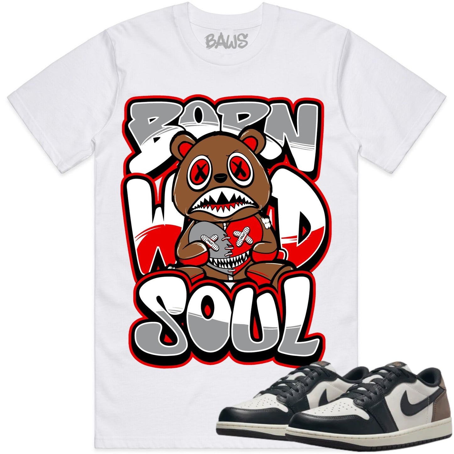 Mocha Low 1s Shirt to Match - Jordan 1 Low Sneaker Tees - Born Wild Baws