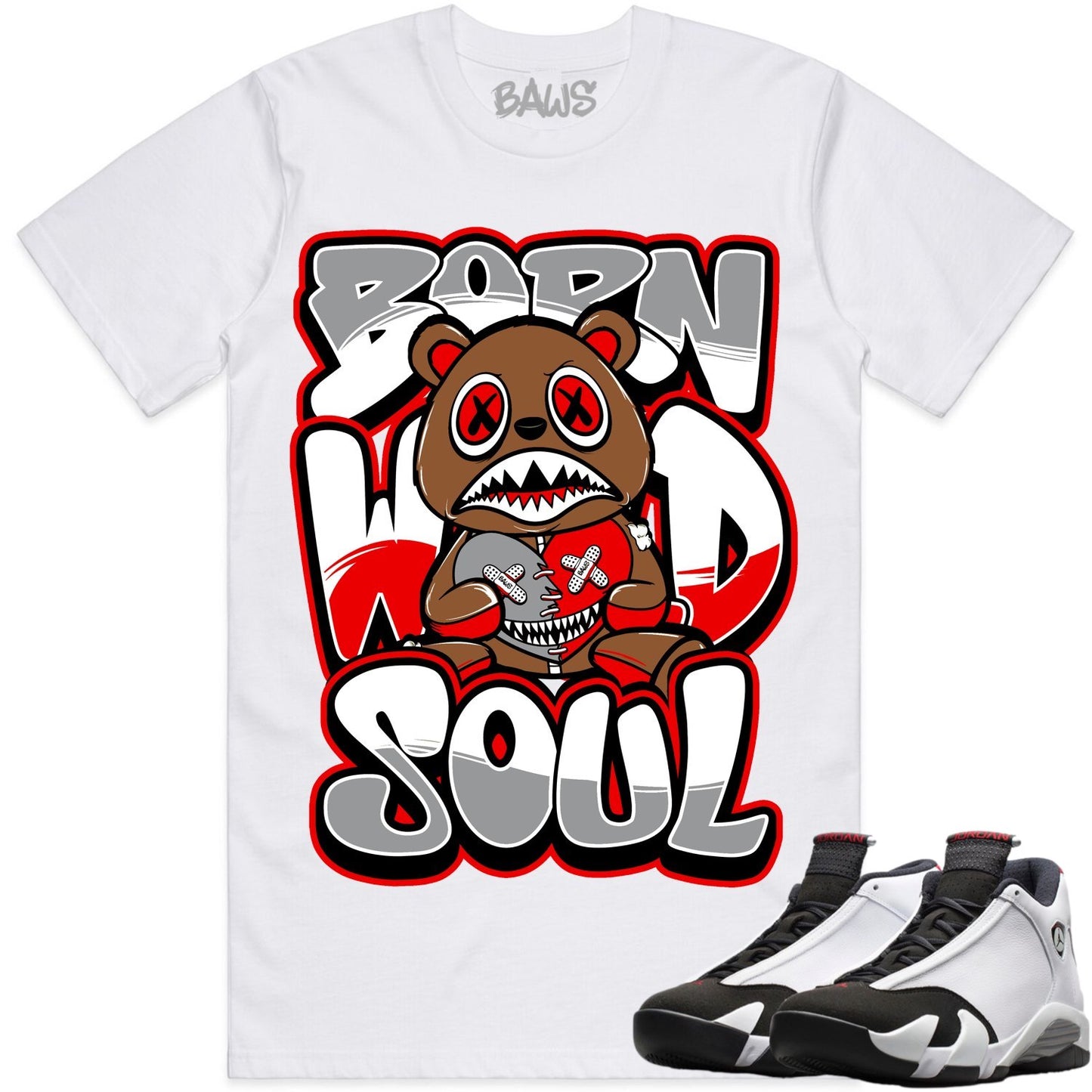 Black Toe 14s Shirt to Match - Jordan 14 Sneaker Tees - Born Wild Baws