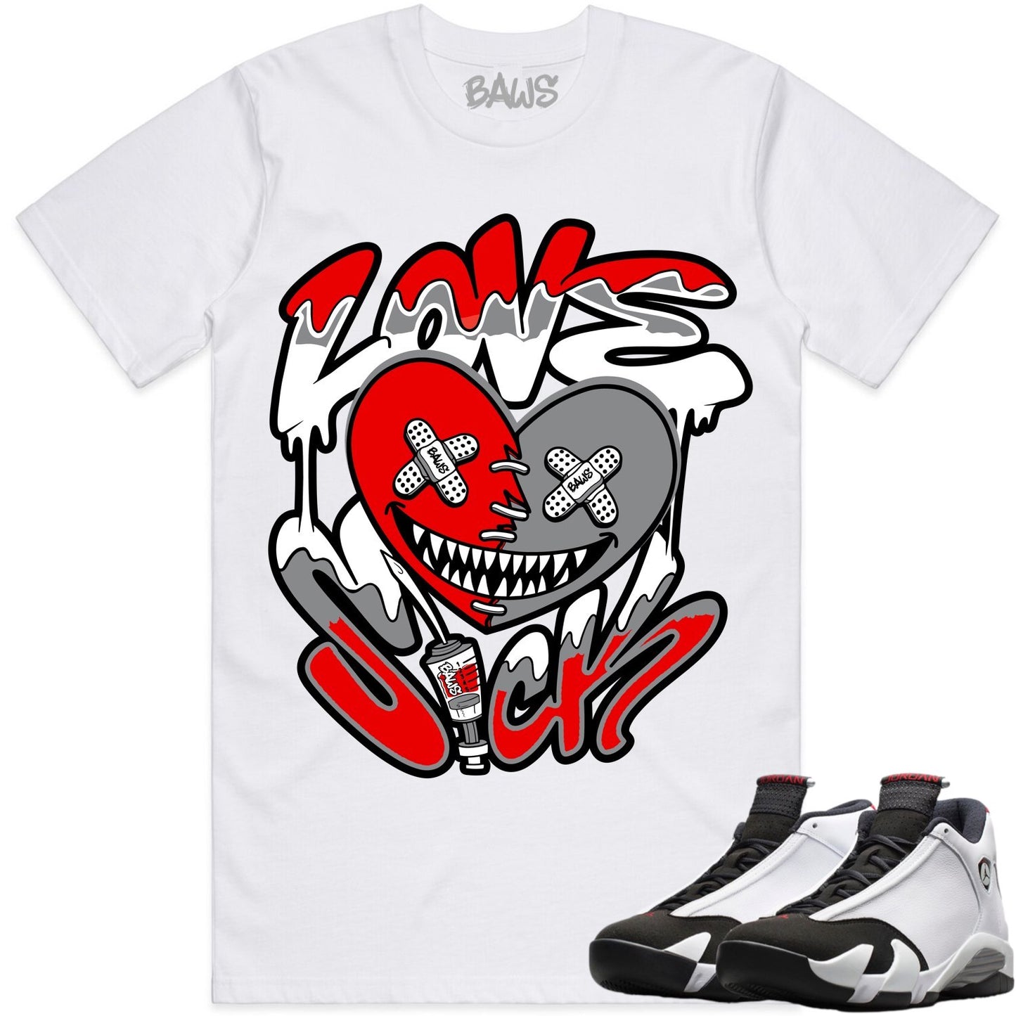 Black Toe 14s Shirt to Match - Jordan 14 Sneaker Tees - Love Sick Baws