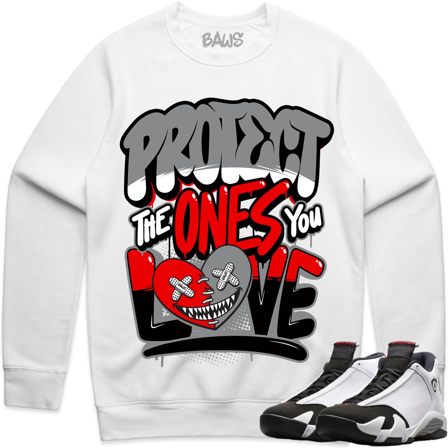 Black Toe 14s Sweater to Match - Jordan 14 Sneaker Tees - Protect Baws