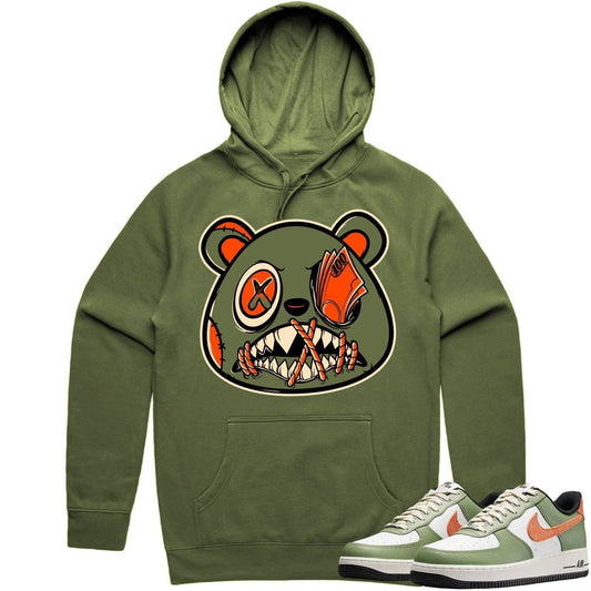 Air Force 1 Oil Green Hoodie - AF1 Oil Green Hoodie - Money Talks Baws