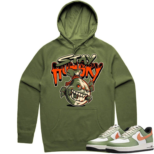 Air Force 1 Oil Green Hoodie - AF1 Oil Green Hoodie - Stay Hungry