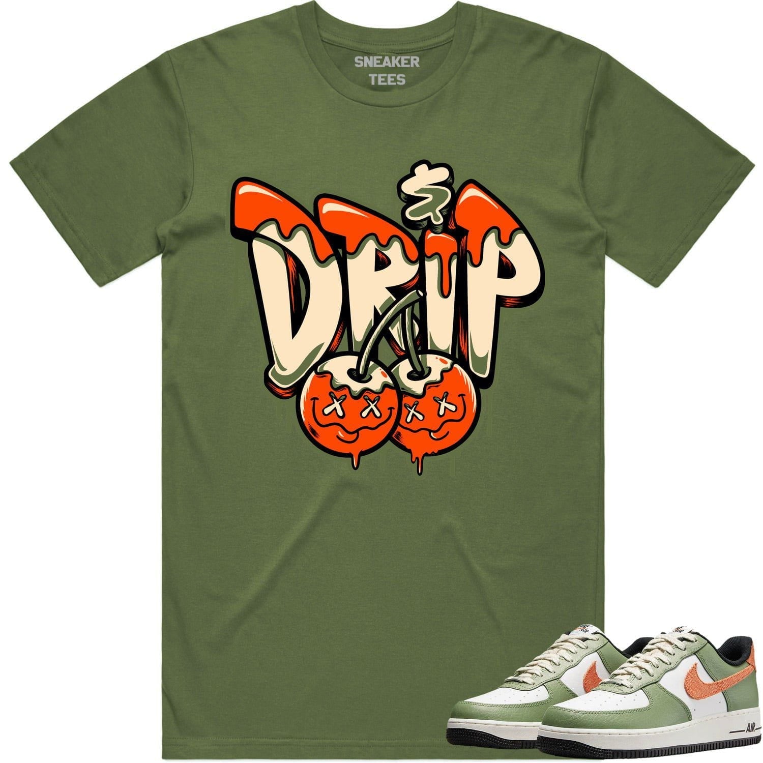 Air Force 1 Oil Green Shirt - AF1 Oil Green Shirts - Money Drip