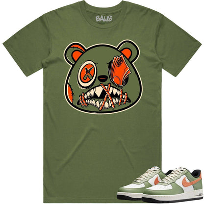 Air Force 1 Oil Green Shirt - AF1 Oil Green Shirts - Money Talks Baws