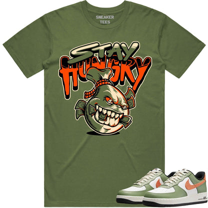 Air Force 1 Oil Green Shirt - AF1 Oil Green Shirts - Stay Hungry
