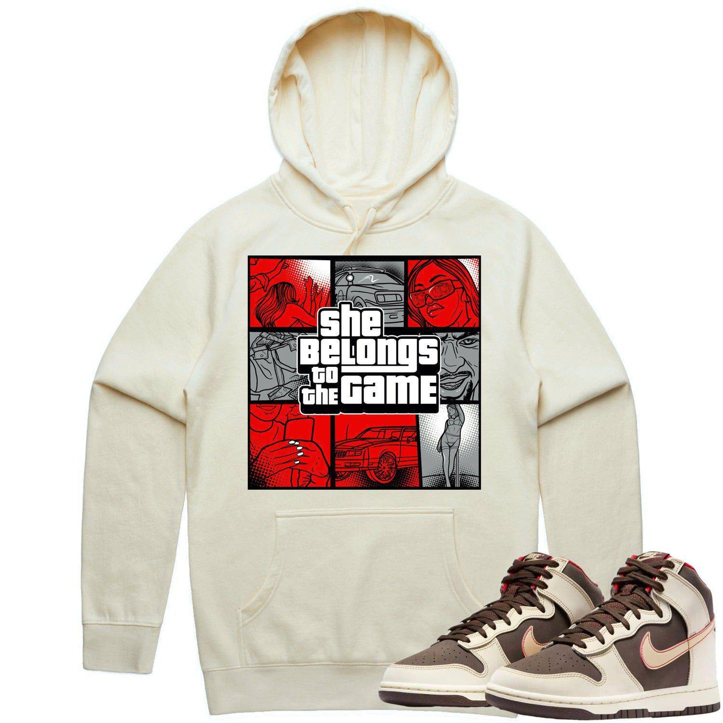 Baroque Brown Dunks Hoodie - Dunks Hoodies - Red Game