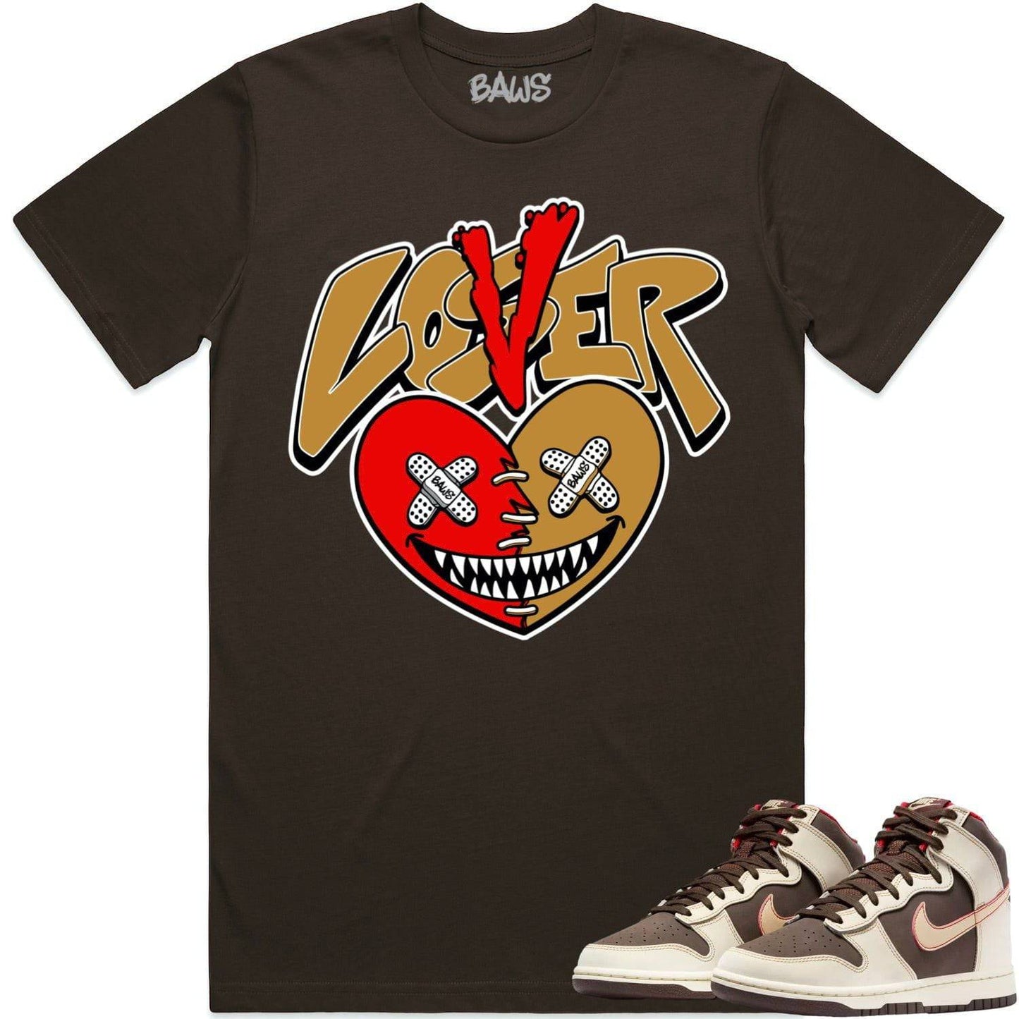 Baroque Brown Dunks Shirt - Dunks Sneaker Tees - Wheat Lover Loser