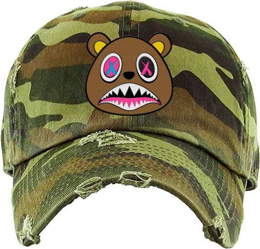 CRAZY BAWS : Army Camo Sneaker Distressed Dad Hat