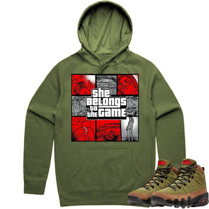 Beef Broccoli 9s Hoodie - Jordan 9 Beef Broccoli Hoodie - Red Game