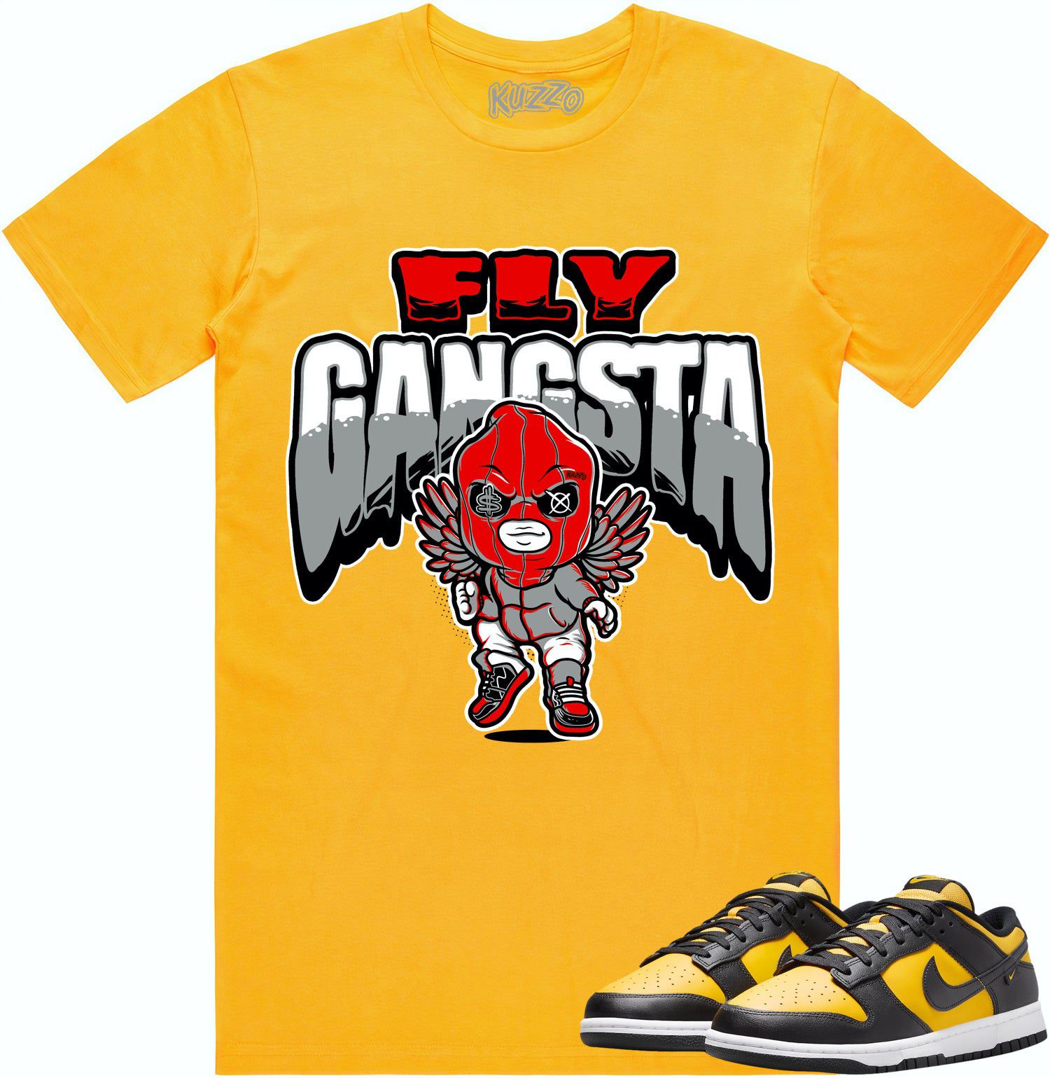 Black University Gold Dunks Shirt - Dunks Sneaker Tees - Fly Gangsta